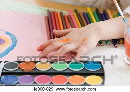 Child painting View Large Photo Image Stock Photo - Child painting. Fotosearch