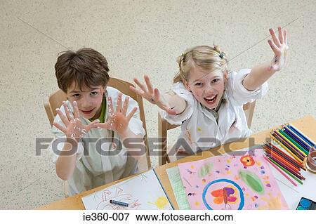 Stock Photo - Children in art class. Fotosearch