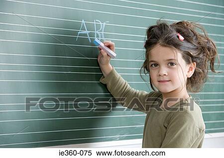 Girl with chalk View Large Photo Image Stock Photography - Girl with chalk. Fotosearch