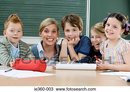 Teacher and pupils View Large Photo Image Stock Image - Teacher and pupils. Fotosearch