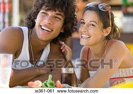 Stock Image - Portrait of a teenage couple. Fotosearch