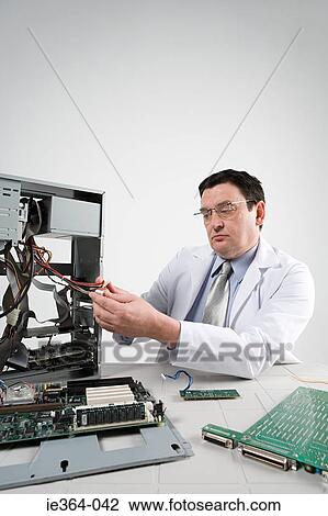 Scientist with computer View Large Photo Image Stock Image - Scientist with computer. Fotosearch
