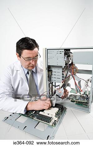 Scientist with computer View Large Photo Image Stock Image - Scientist with computer. Fotosearch
