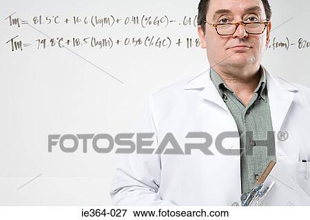 Scientist with formula View Large Photo Image Stock Photo - Scientist with formula. Fotosearch