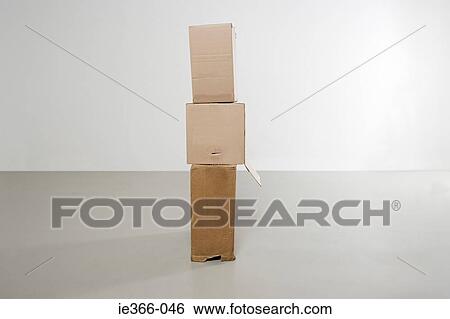 Stock Photograph - Stack of cardboard boxes. Fotosearch