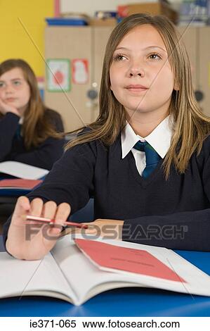 Girl in class View Large Photo Image Stock Photography - Girl in class. Fotosearch