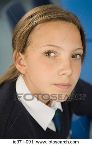 Stock Image - Portrait of a schoolgirl. Fotosearch