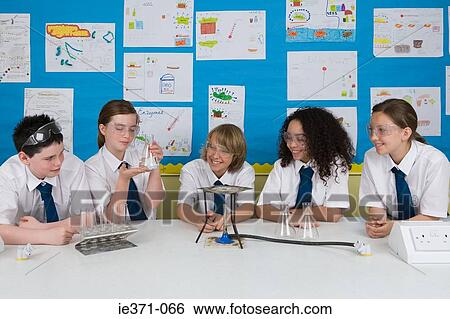Stock Photograph - Students in science class. Fotosearch