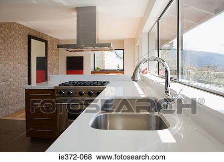 Kitchen sink View Large Photo Image Stock Photo - Kitchen sink. Fotosearch