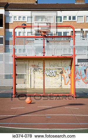 Basketball court View Large Photo Image Stock Photo - Basketball court. Fotosearch