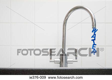 Word water coming out of tap View Large Photo Image Stock Photo - Word water coming out of tap. Fotosearch
