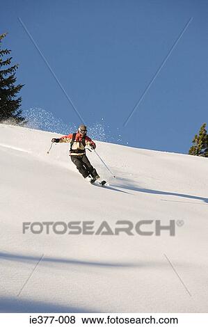 A man skiing View Large Photo Image Stock Photo - A man skiing. Fotosearch