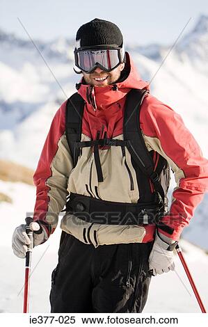 Portrait of a male skier View Large Photo Image Stock Photography - Portrait of a male skier. Fotosearch