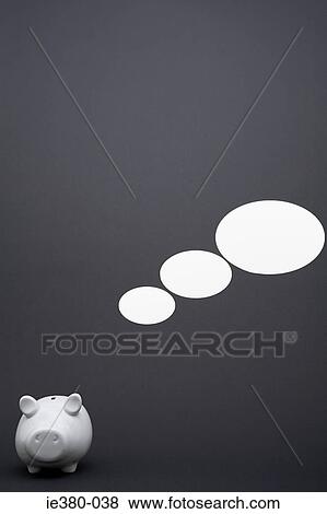 Piggybank with speech bubbles View Large Photo Image Stock Photo - Piggybank with speech bubbles. Fotosearch