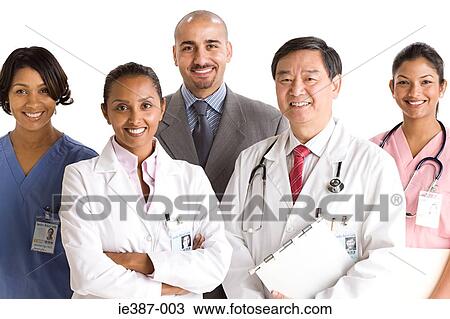 Stock Image - Portrait of doctors and nurses. Fotosearch