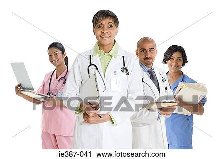 Portrait of doctors and nurses View Large Photo Image Stock Image - Portrait of doctors and nurses. Fotosearch
