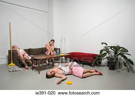 Exhausted housewife View Large Photo Image Stock Image - Exhausted housewife. Fotosearch