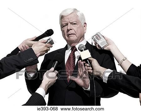 Stock Photo - Politician and journalists. Fotosearch
