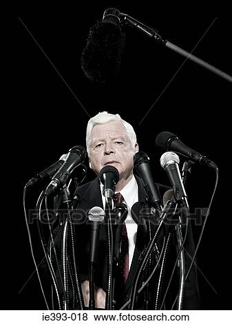 Politician and microphones View Large Photo Image Stock Photo - Politician and microphones. Fotosearch
