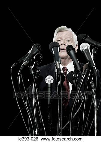 Politician and microphones View Large Photo Image Stock Photograph - Politician and microphones. Fotosearch