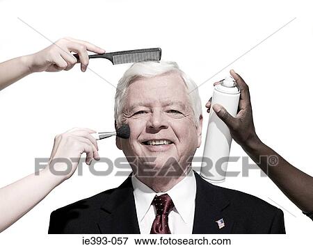 Politician being prepared View Large Photo Image Stock Photo - Politician being prepared. Fotosearch