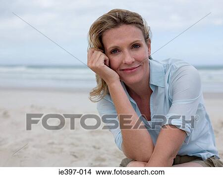 Woman on the beach View Large Photo Image Picture - Woman on the beach. Fotosearch