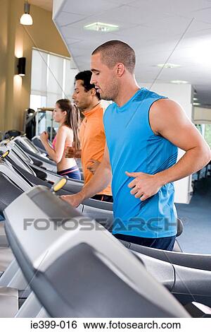 People on treadmills View Large Photo Image Stock Photograph - People on treadmills. Fotosearch