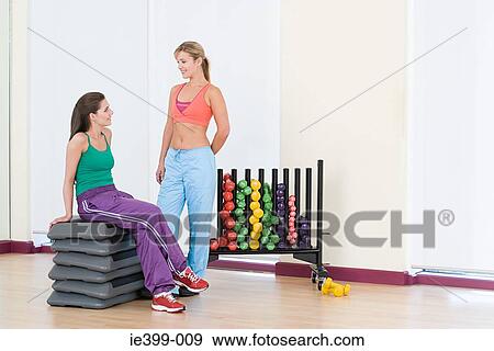 Women in exercise studio View Large Photo Image Stock Photo - Women in exercise studio. Fotosearch
