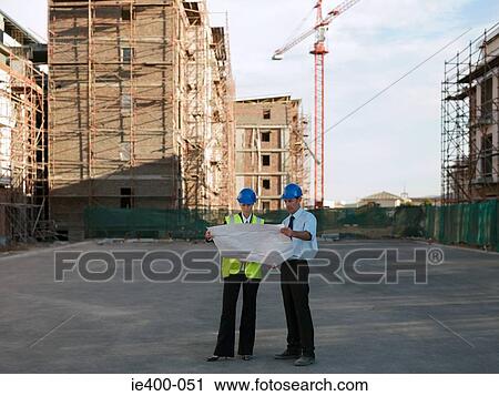 Architects on building site View Large Photo Image Stock Image - Architects on building site. Fotosearch