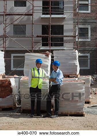 Engineers on building site View Large Photo Image Stock Image - Engineers on building site. Fotosearch