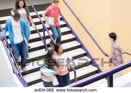 Stock Photo - High school students on stairs. Fotosearch
