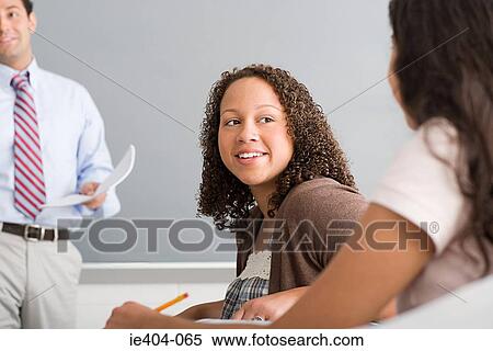 High school students talking in class View Large Photo Image Stock Photography - High school students talking in class. Fotosearch