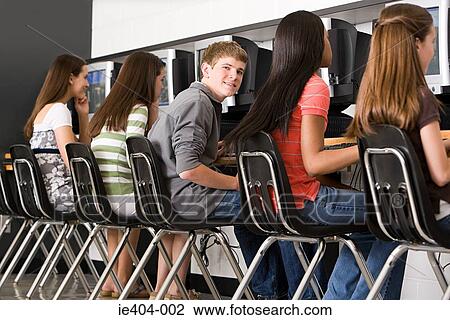 High school students using computers View Large Photo Image Stock Image - High school students using computers. Fotosearch