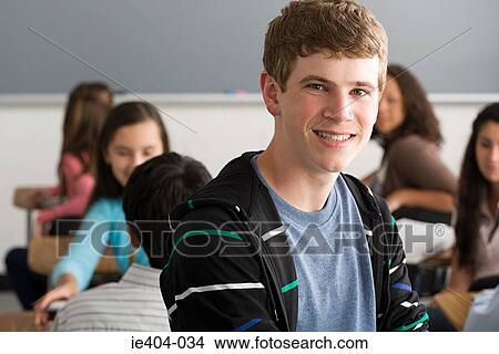 Picture - Portrait of a male high school student. Fotosearch