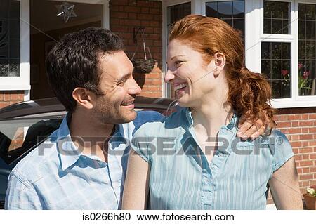 Stock Image - A couple face to face. Fotosearch