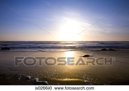 Sunset on a beach View Large Photo Image Stock Image - Sunset on a beach. Fotosearch