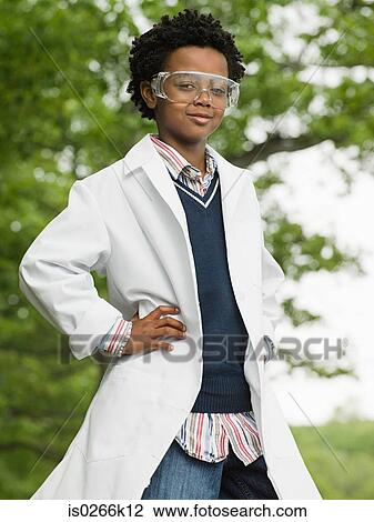 Stock Image - Portrait of a boy scientist. Fotosearch