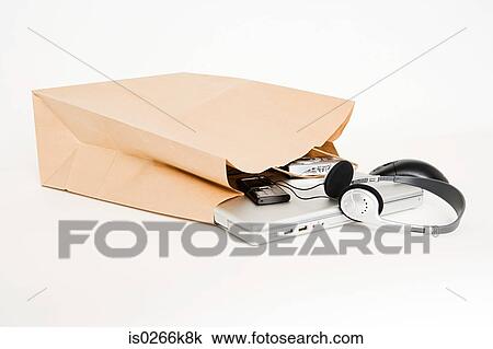 Electrical goods in a paper bag View Large Photo Image Stock Image - Electrical goods in a paper bag. Fotosearch