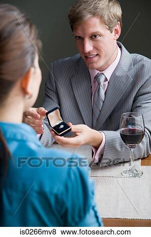 A man proposing to a woman View Large Photo Image Stock Photo - A man proposing to a woman. Fotosearch