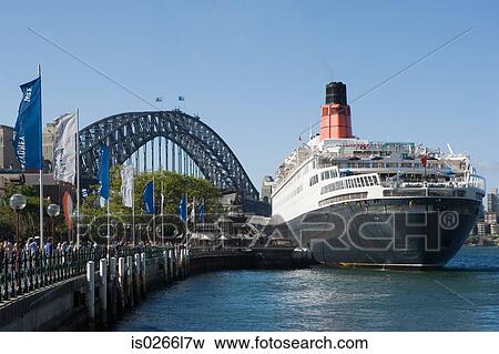 A cruise ship and sydney harbour bridge View Large Photo Image Stock Photo - A cruise ship and sydney harbour bridge. Fotosearch