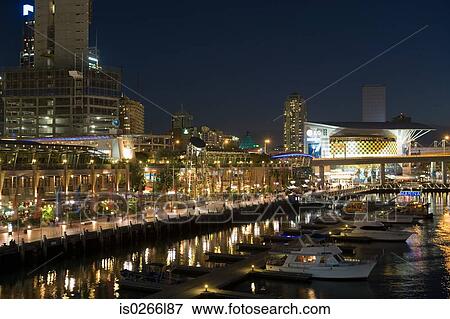 Darling harbour at night View Large Photo Image Stock Photo - Darling harbour at night. Fotosearch