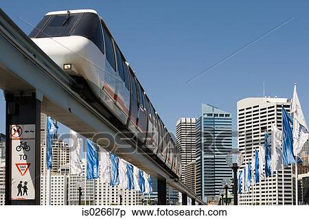 Monorail at darling harbour View Large Photo Image Stock Photography - Monorail at darling harbour. Fotosearch