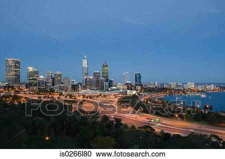 Perths skyline at night View Large Photo Image Stock Image - Perths skyline at night. Fotosearch