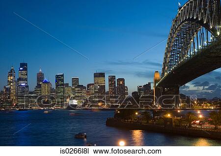 Sydney harbour bridge and skyline at nigh View Large Photo Image Stock Image - Sydney harbour bridge and skyline at nigh. Fotosearch