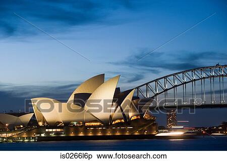 Sydney opera house and harbour bridge at night View Large Photo Image Stock Photography - Sydney opera house and harbour bridge at night. Fotosearch