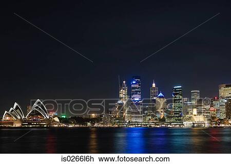 Sydney skyline at night View Large Photo Image Stock Image - Sydney skyline at night. Fotosearch