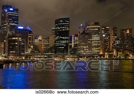 Picture - Sydneys skyline at night. Fotosearch