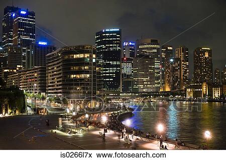 Sydneys skyline at night View Large Photo Image Stock Photo - Sydneys skyline at night. Fotosearch