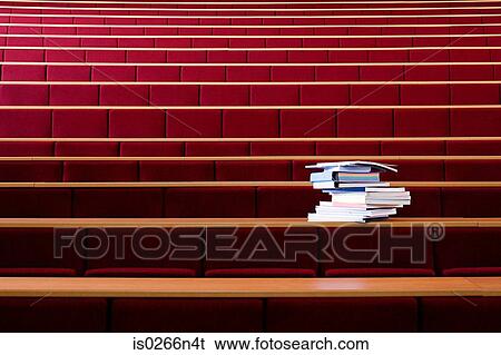 Stock Photograph - Books in lecture theatre. Fotosearch