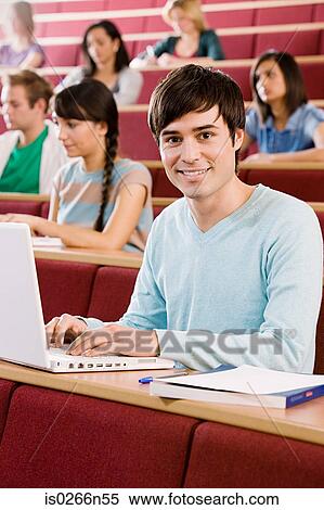 Male student in lecture View Large Photo Image Stock Photography - Male student in lecture. Fotosearch